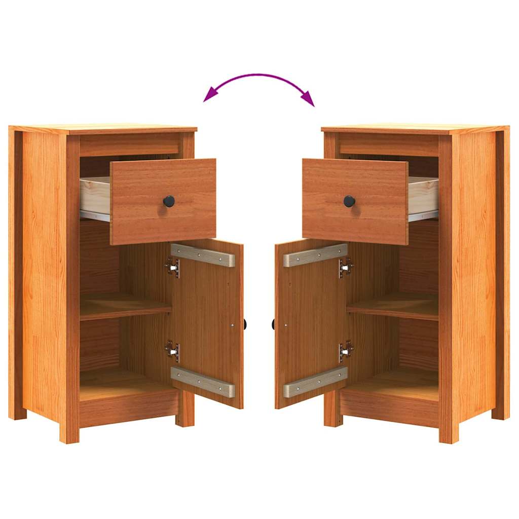Sideboard 2 pcs Wachsbraun 39 x 34,5 x 80 cm