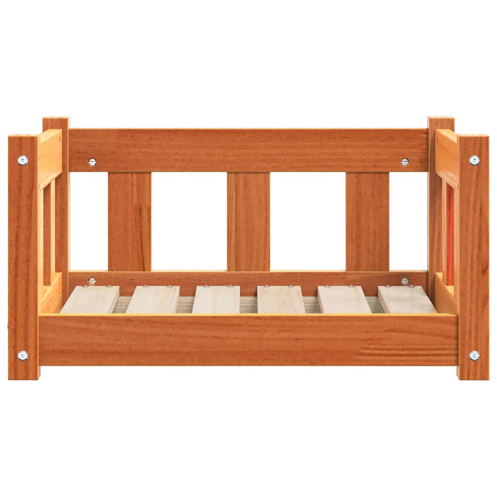 Hundebett Wachsbraun 55 x 45 x 28 cm Massives Kiefernholz