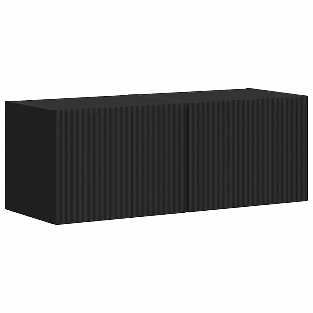 TV-Wandschrank 2 pcs Schwarz 39 x 31 x 29,5 cm Holzwerkstoff