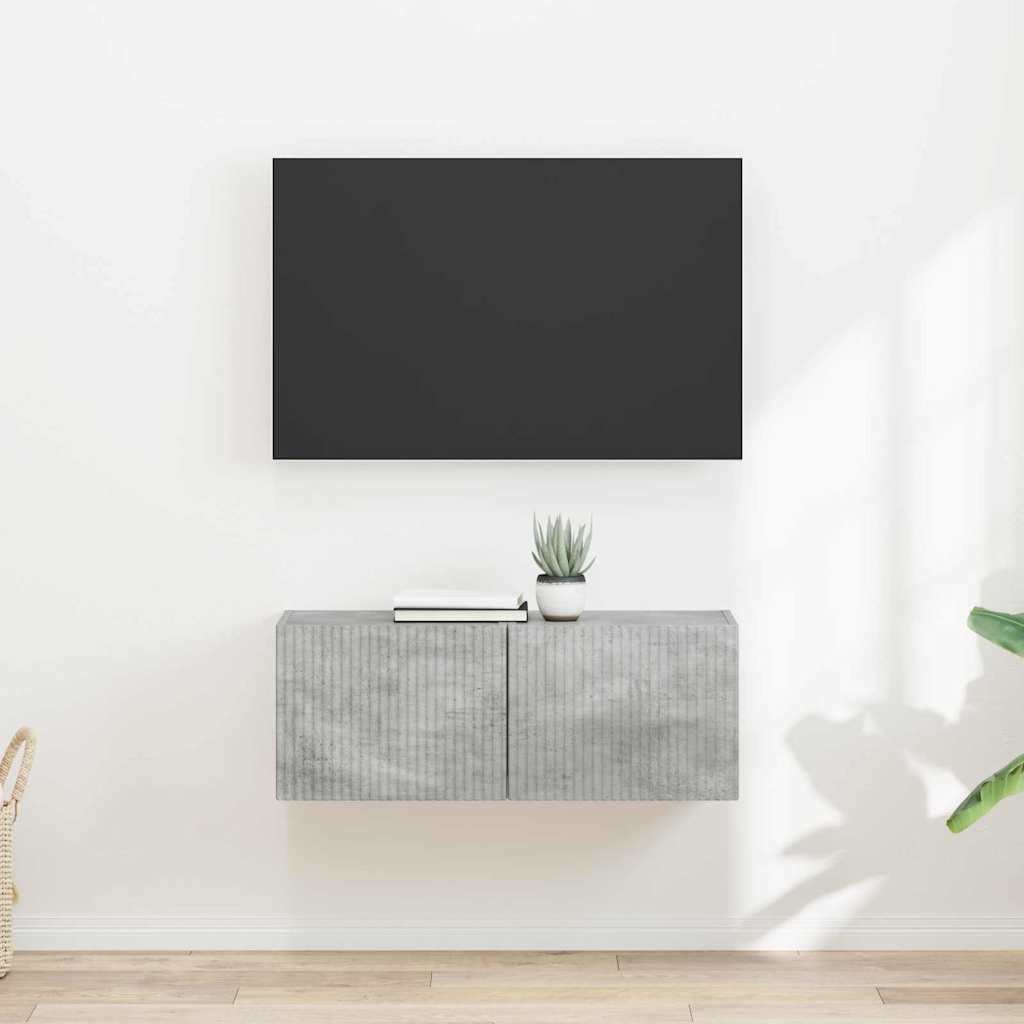 TV-Wandschrank 2 pcs Beton 39 x 31 x 29,5 cm Holzwerkstoff