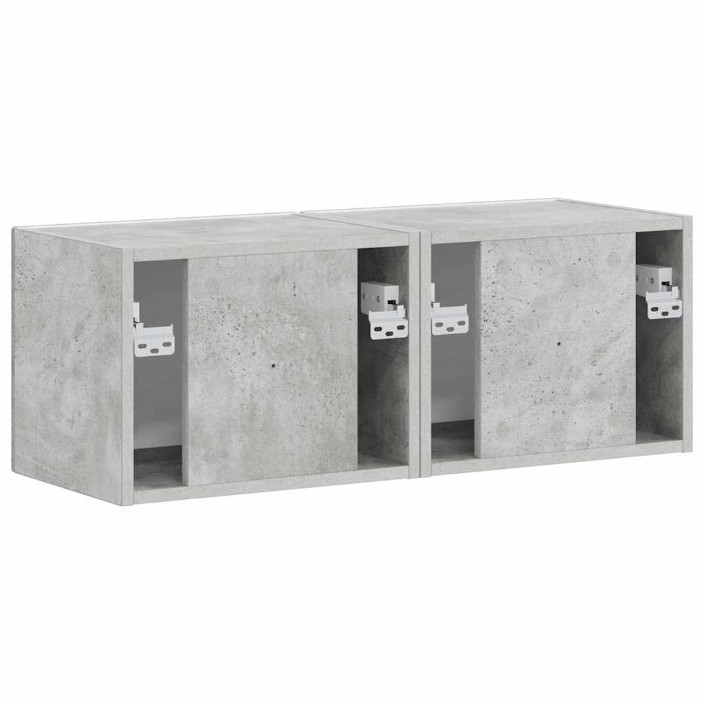 TV-Wandschrank 2 pcs Beton 39 x 31 x 29,5 cm Holzwerkstoff