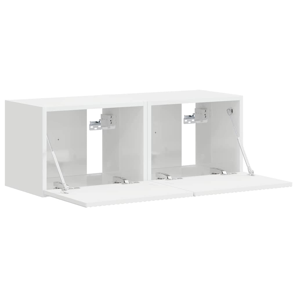 TV-Wandschrank 2 pcs Glänzend Weiß 39 x 31 x 29,5 cm