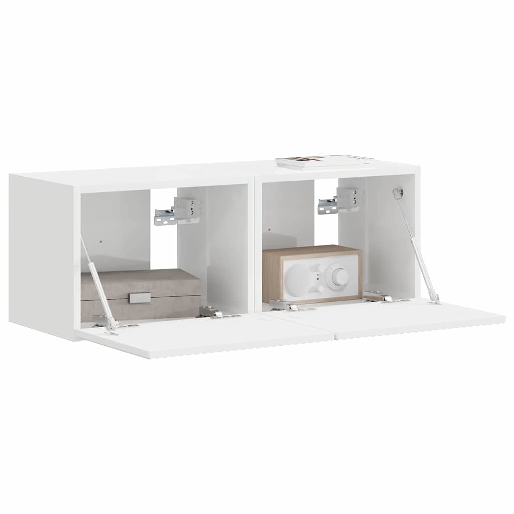 TV-Wandschrank 2 pcs Glänzend Weiß 39 x 31 x 29,5 cm