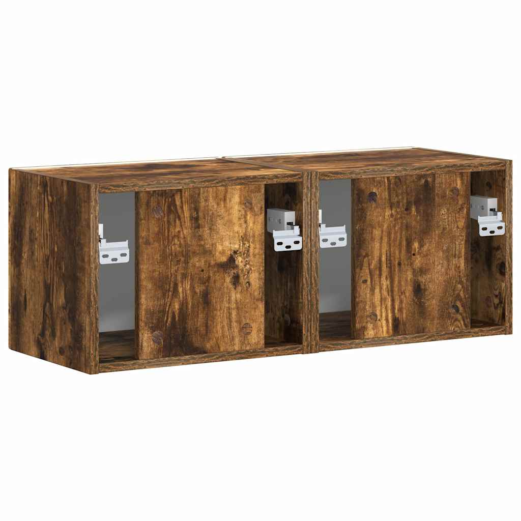 TV-Wandschrank 2 pcs Geräucherte Eiche 39 x 31 x 29,5 cm