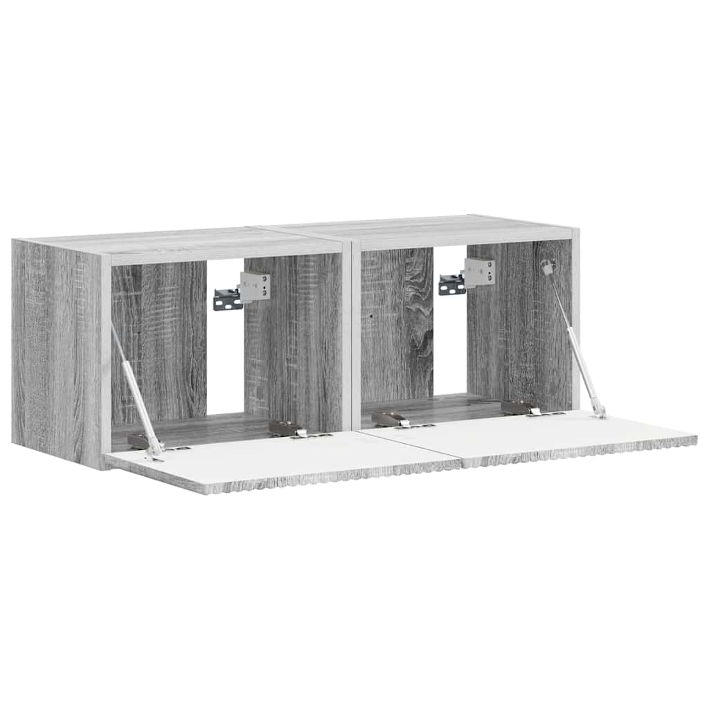 TV-Wandschrank 2 pcs Graues Sonoma 39 x 31 x 29,5 cm