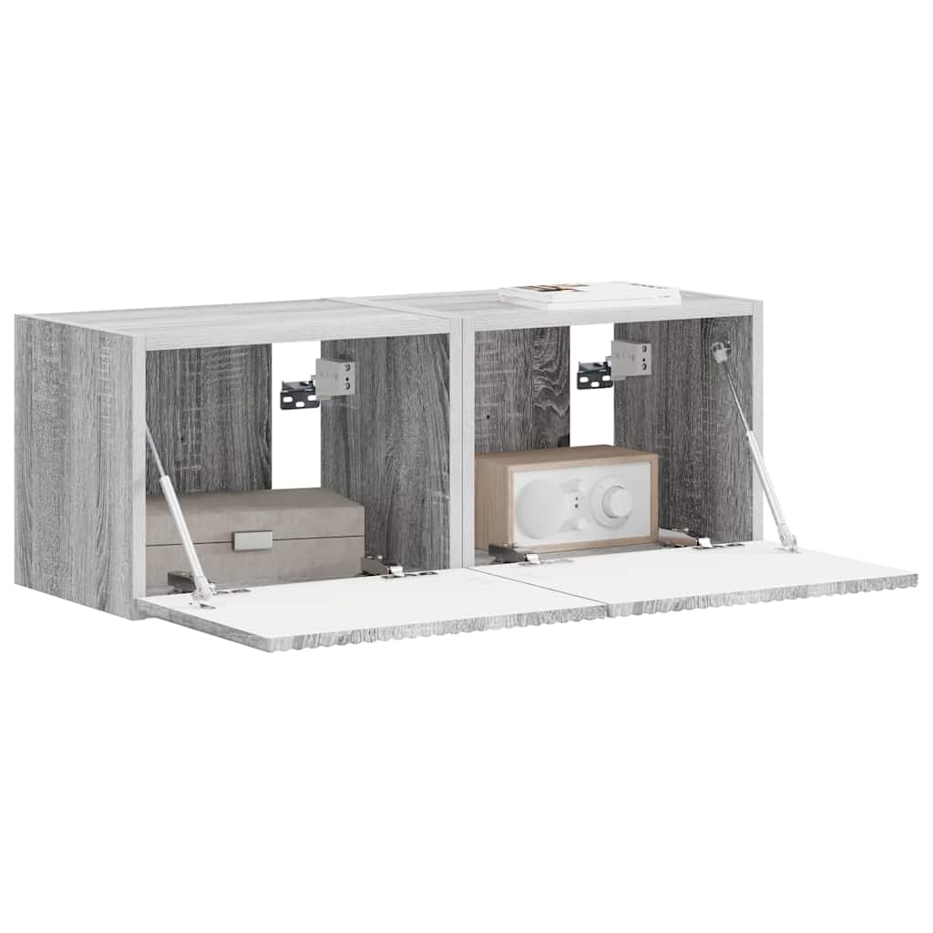TV-Wandschrank 2 pcs Graues Sonoma 39 x 31 x 29,5 cm