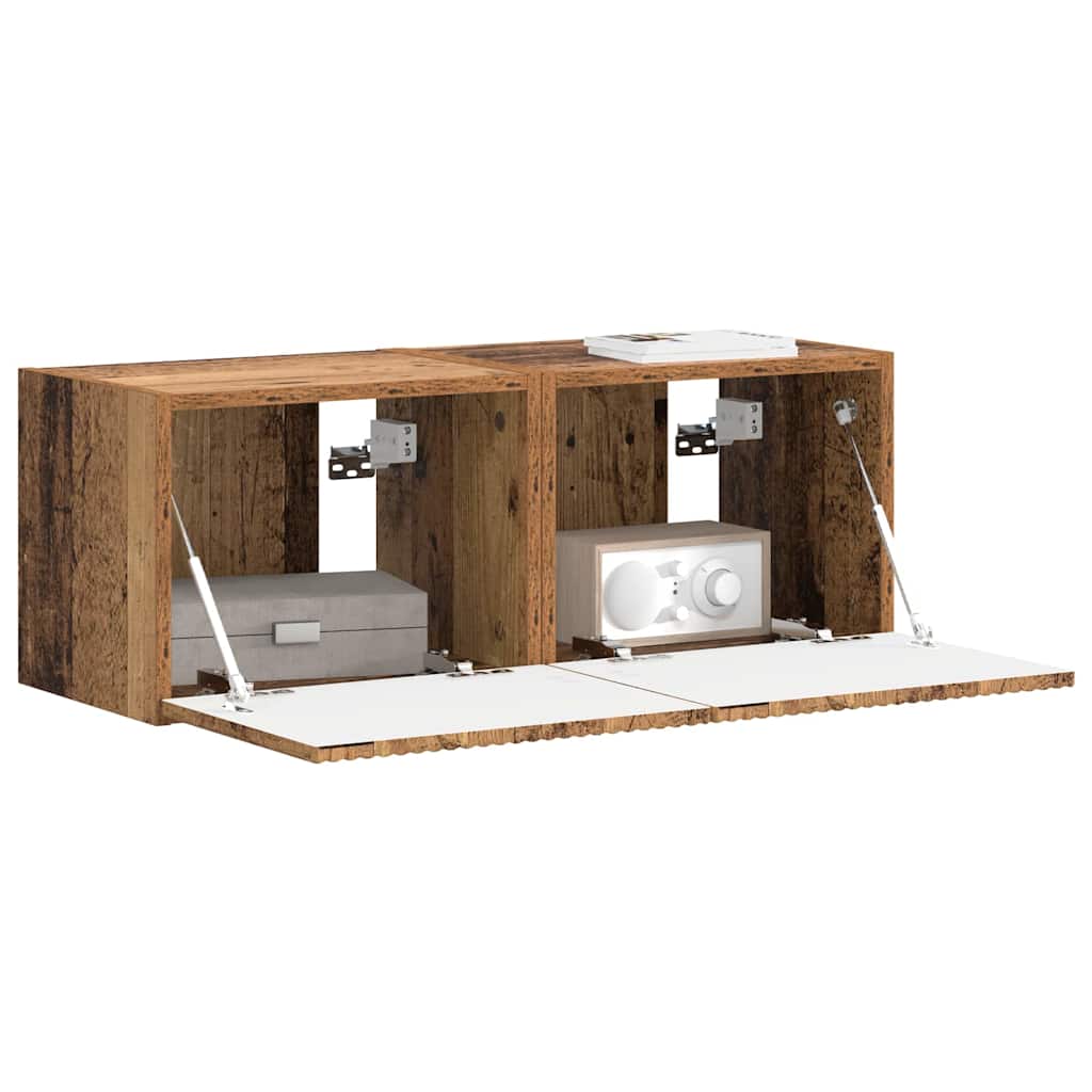 TV-Wandschrank 2 pcs Altholz 39 x 31 x 29,5 cm Holzwerkstoff