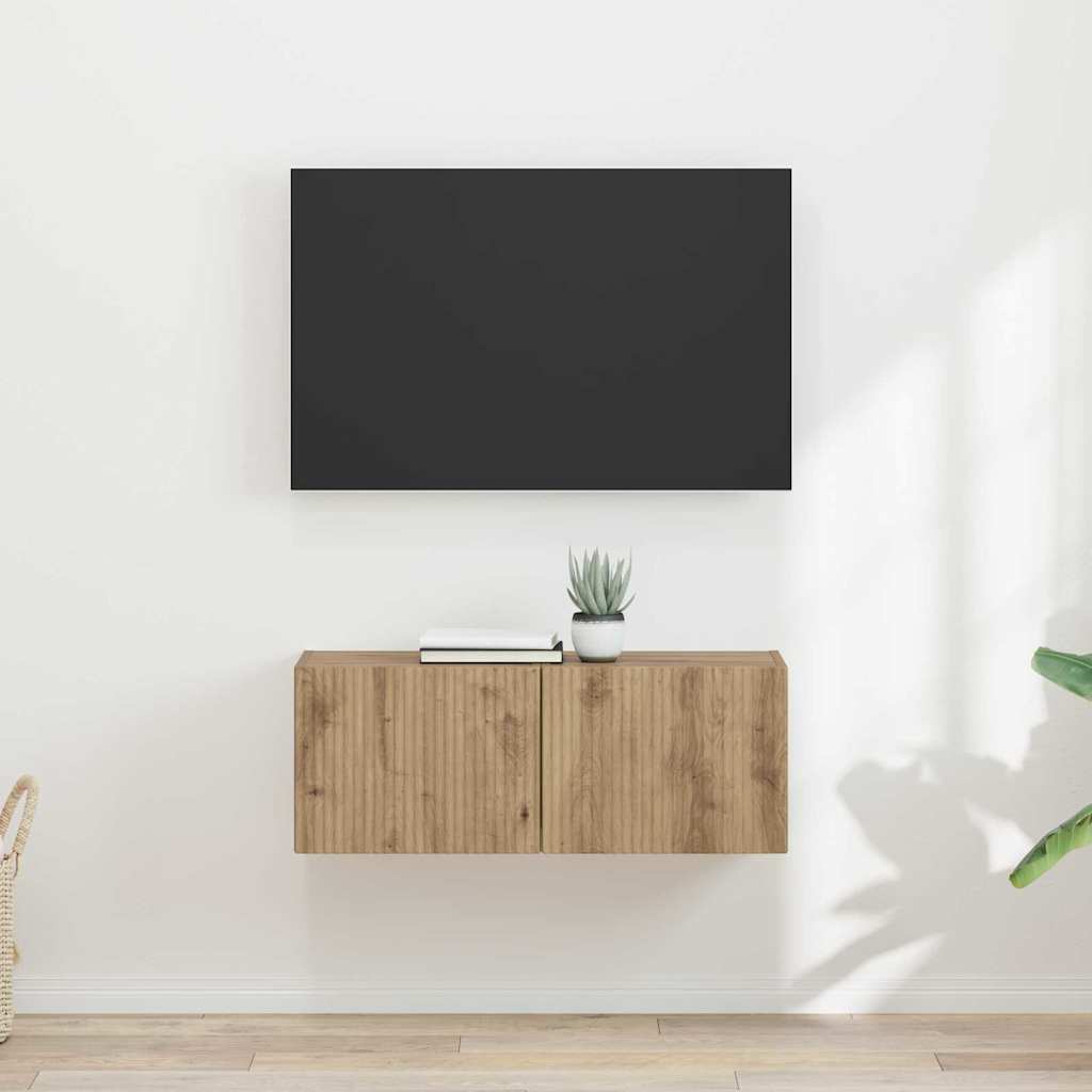 TV-Wandschrank 2 pcs Kunsthandwerk Eiche 39 x 31 x 29,5 cm