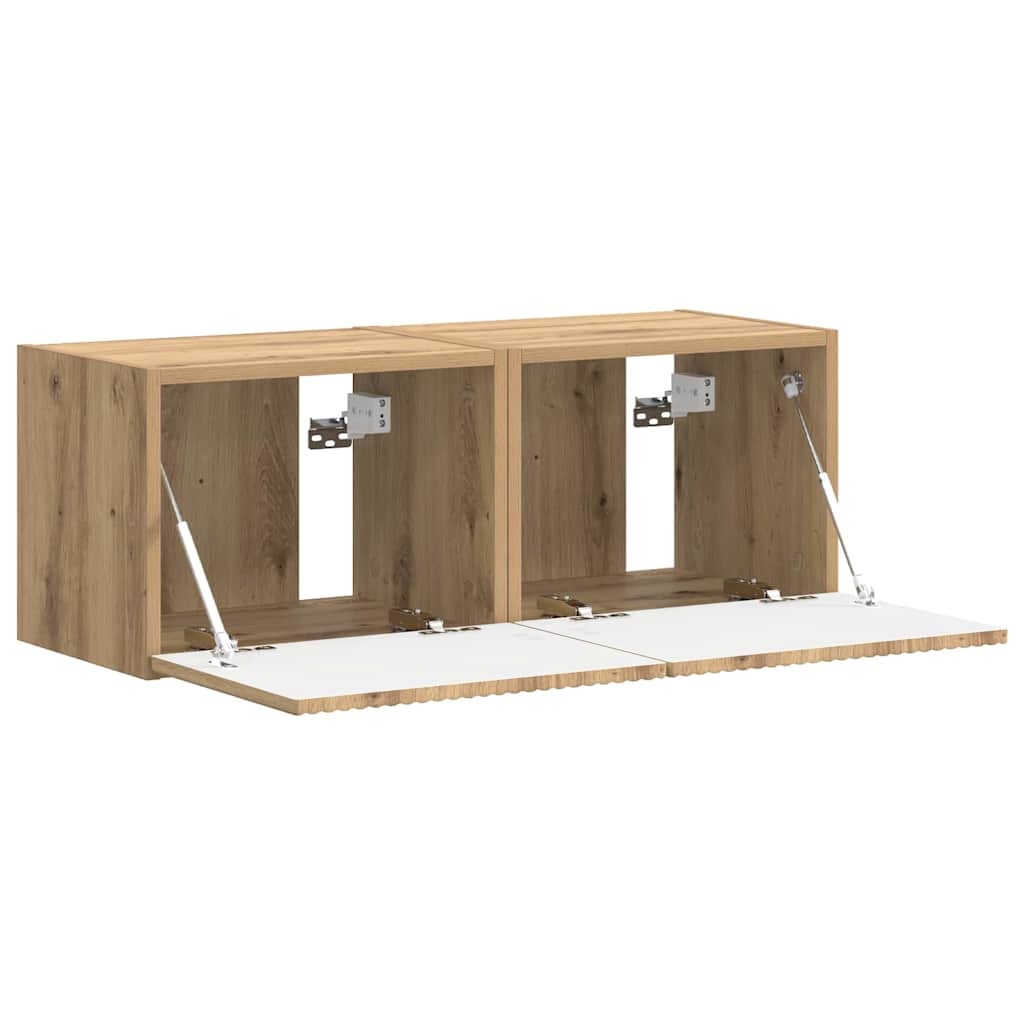 TV-Wandschrank 2 pcs Kunsthandwerk Eiche 39 x 31 x 29,5 cm