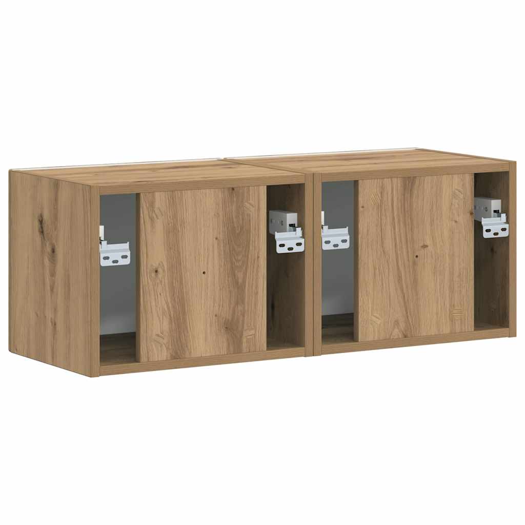 TV-Wandschrank 2 pcs Kunsthandwerk Eiche 39 x 31 x 29,5 cm