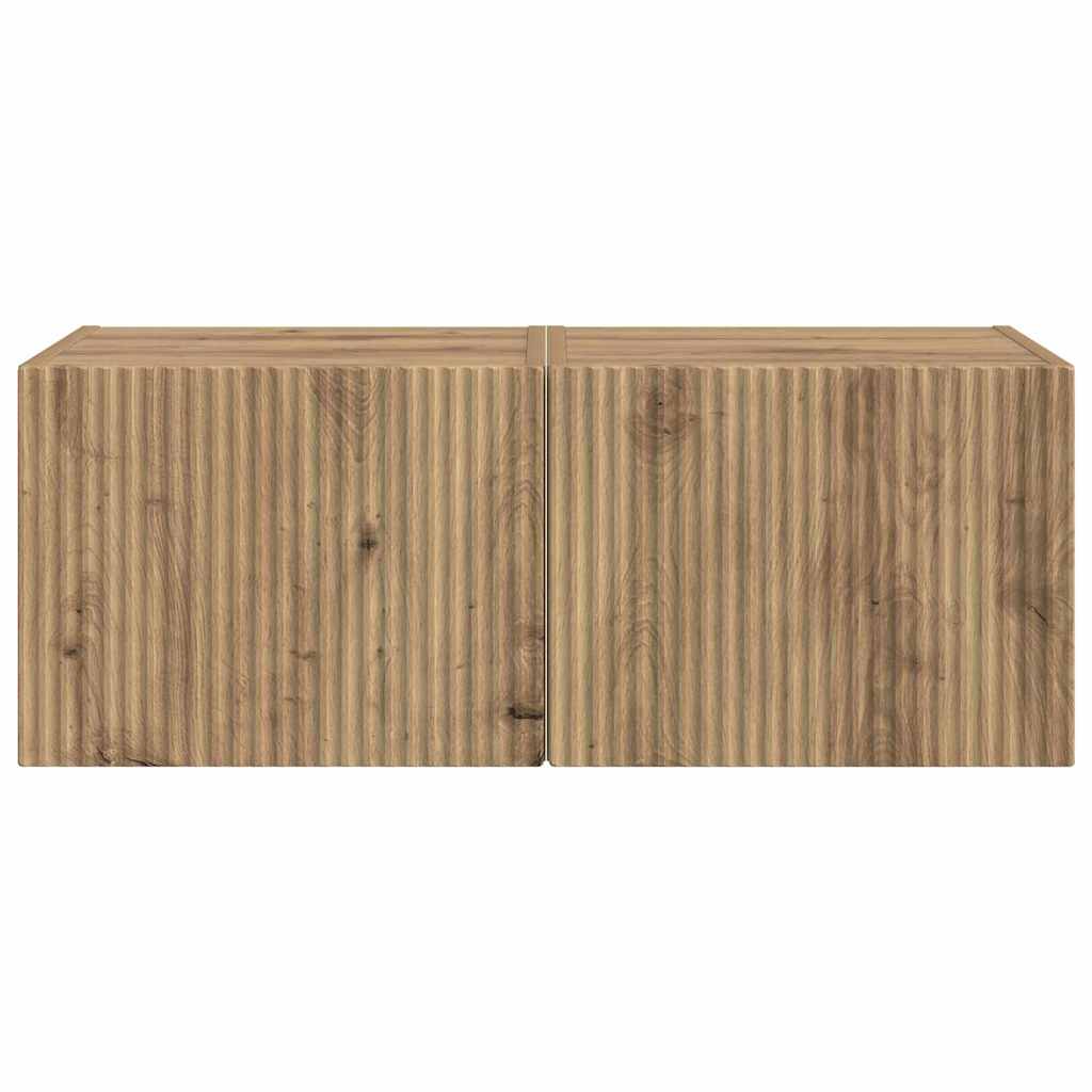 TV-Wandschrank 2 pcs Kunsthandwerk Eiche 39 x 31 x 29,5 cm