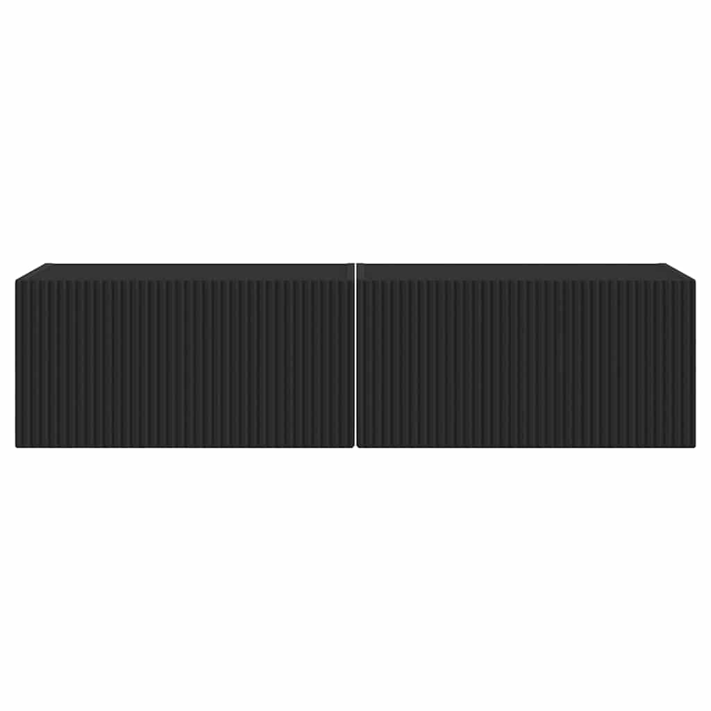 TV-Wandschrank 2 pcs Schwarz 60 x 31 x 29,5 cm Holzwerkstoff