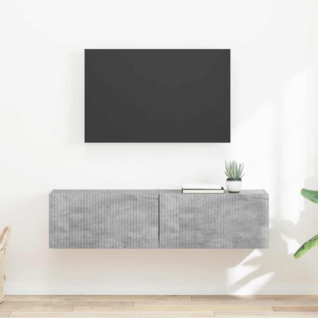 TV-Wandschrank 2 pcs Beton 60 x 31 x 29,5 cm Holzwerkstoff