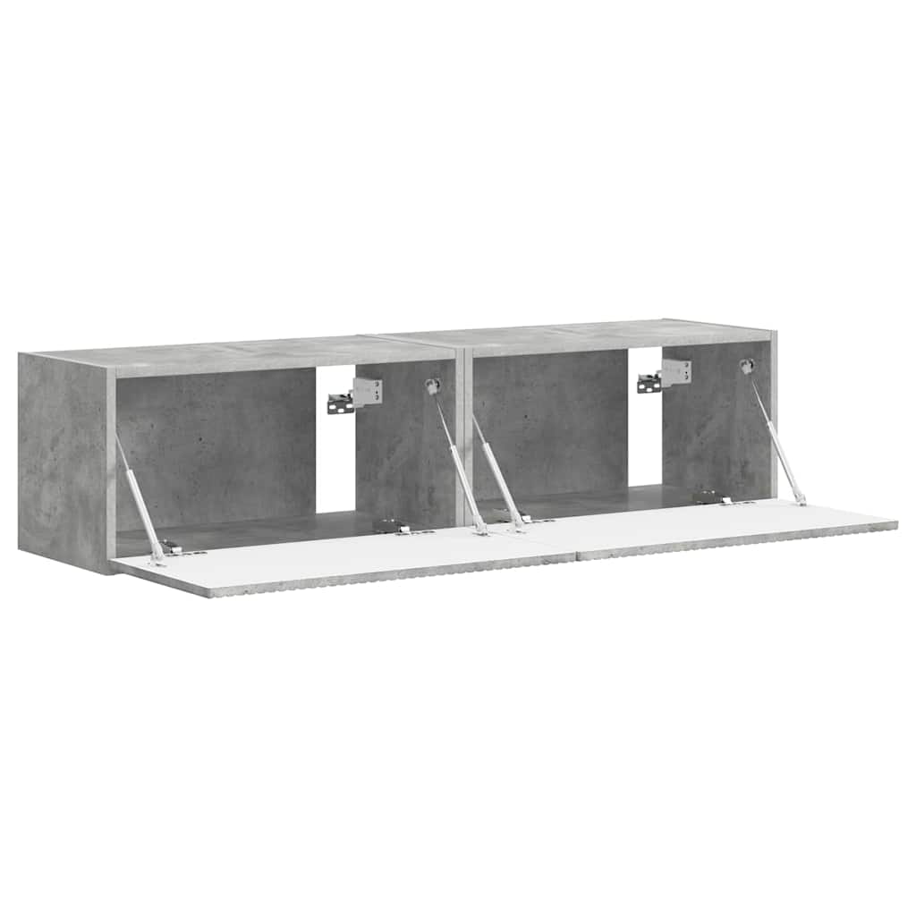 TV-Wandschrank 2 pcs Beton 60 x 31 x 29,5 cm Holzwerkstoff