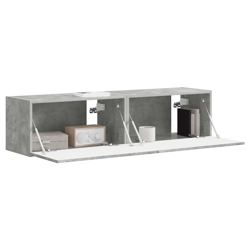 TV-Wandschrank 2 pcs Beton 60 x 31 x 29,5 cm Holzwerkstoff