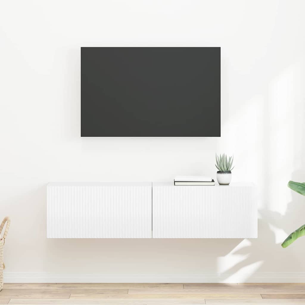 TV-Wandschrank 2 pcs Glänzend Weiß 60 x 31 x 29,5 cm