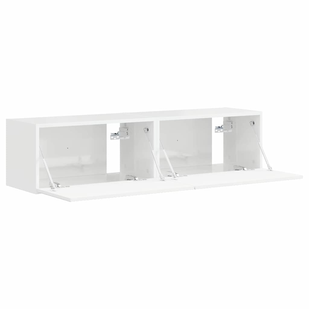TV-Wandschrank 2 pcs Glänzend Weiß 60 x 31 x 29,5 cm