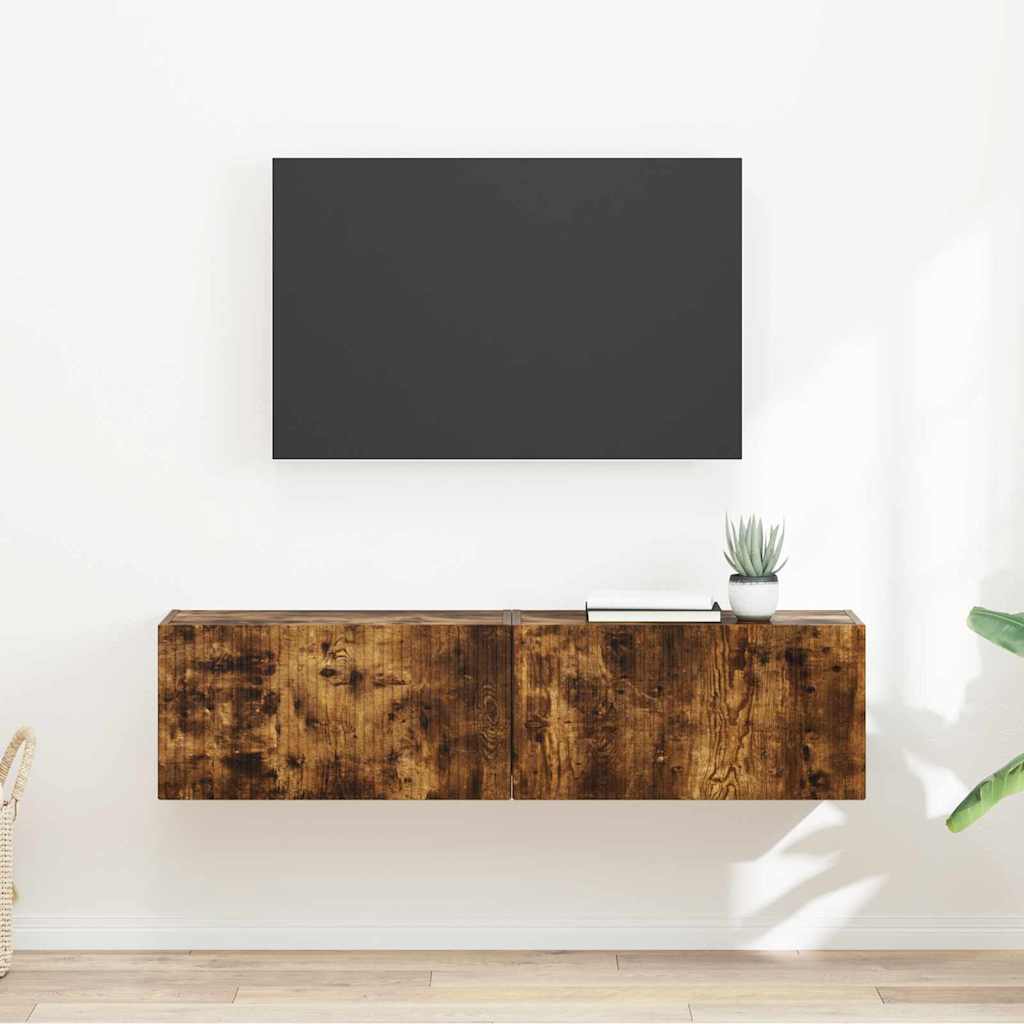 TV-Wandschrank 2 pcs Geräucherte Eiche 60 x 31 x 29,5 cm
