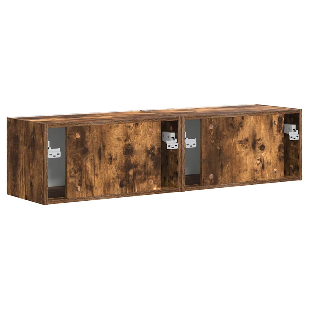TV-Wandschrank 2 pcs Geräucherte Eiche 60 x 31 x 29,5 cm