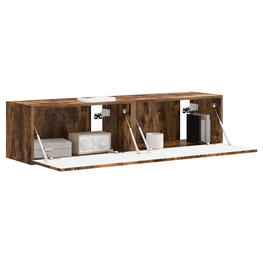TV-Wandschrank 2 pcs Geräucherte Eiche 60 x 31 x 29,5 cm