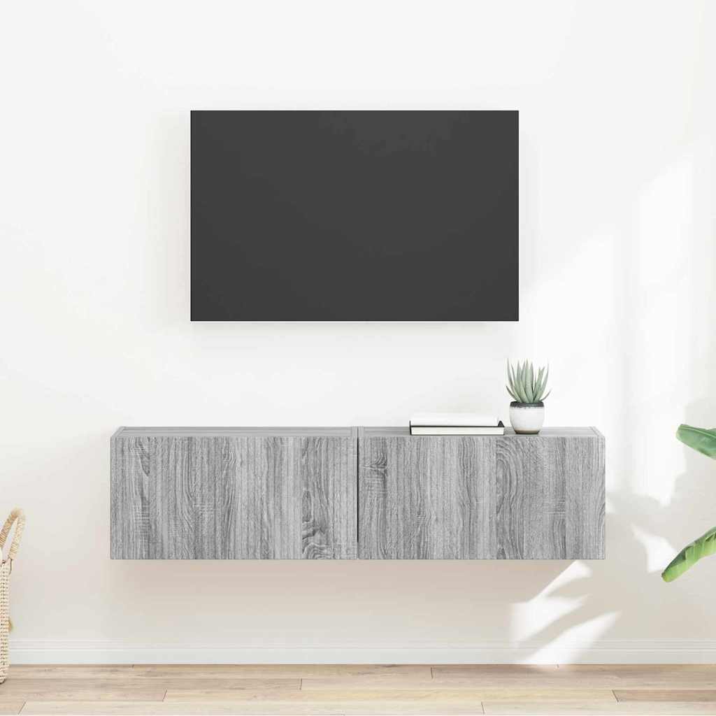 TV-Wandschrank 2 pcs Graues Sonoma 60 x 31 x 29,5 cm