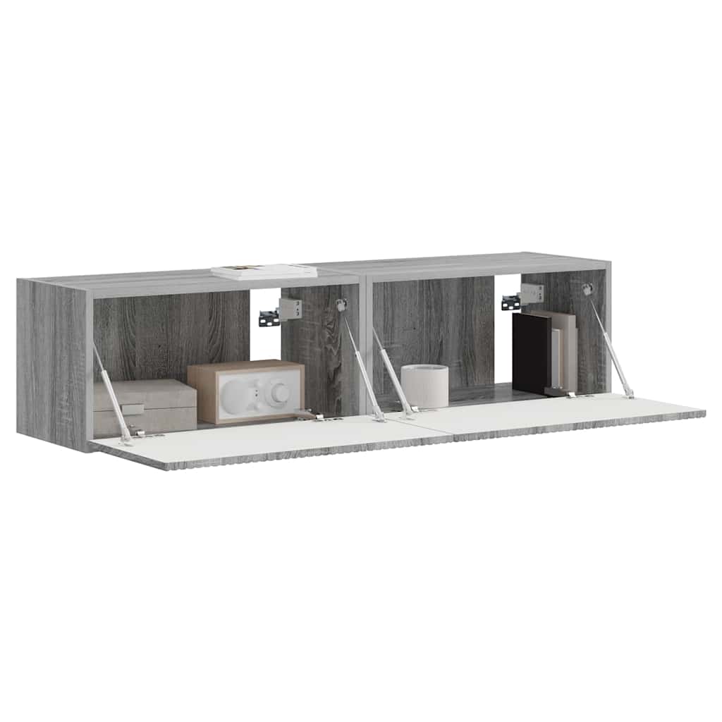 TV-Wandschrank 2 pcs Graues Sonoma 60 x 31 x 29,5 cm