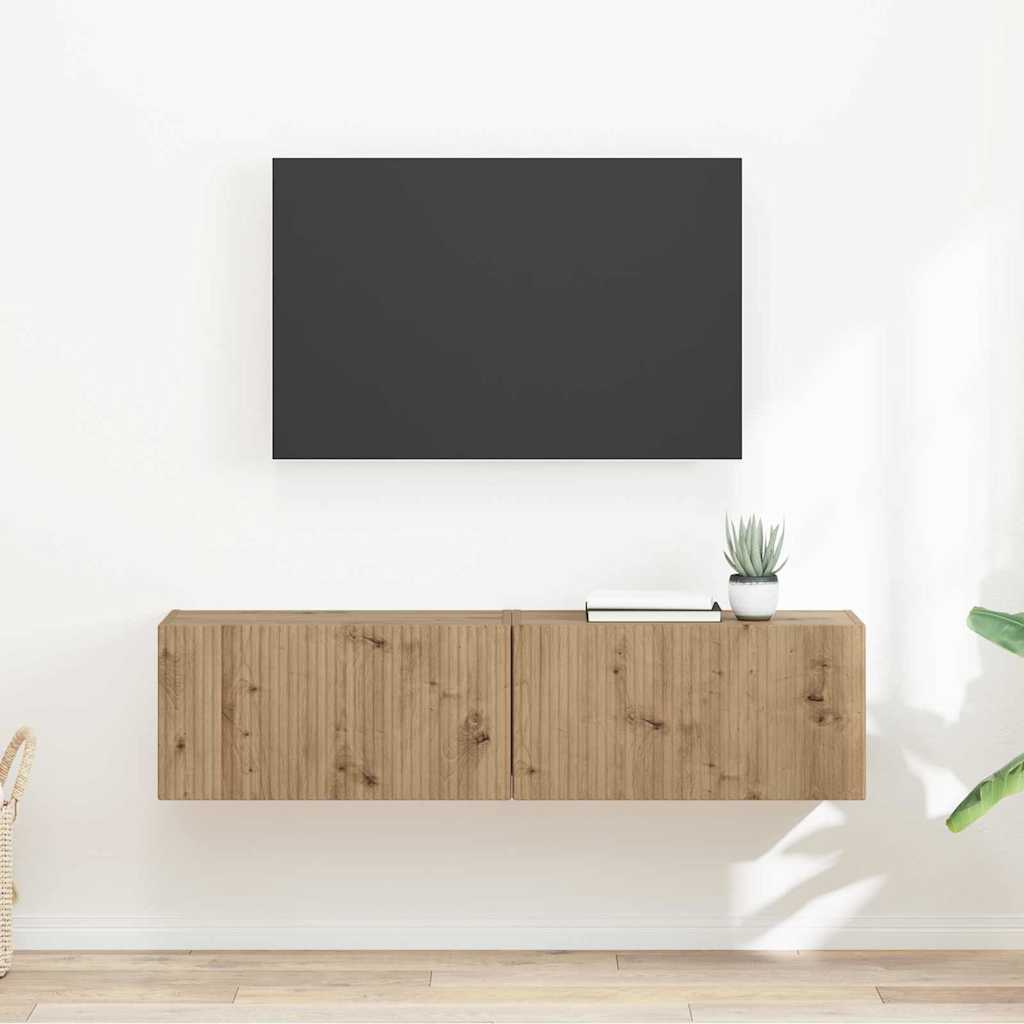 TV-Wandschrank 2 pcs Kunsthandwerk Eiche 60 x 31 x 29,5 cm