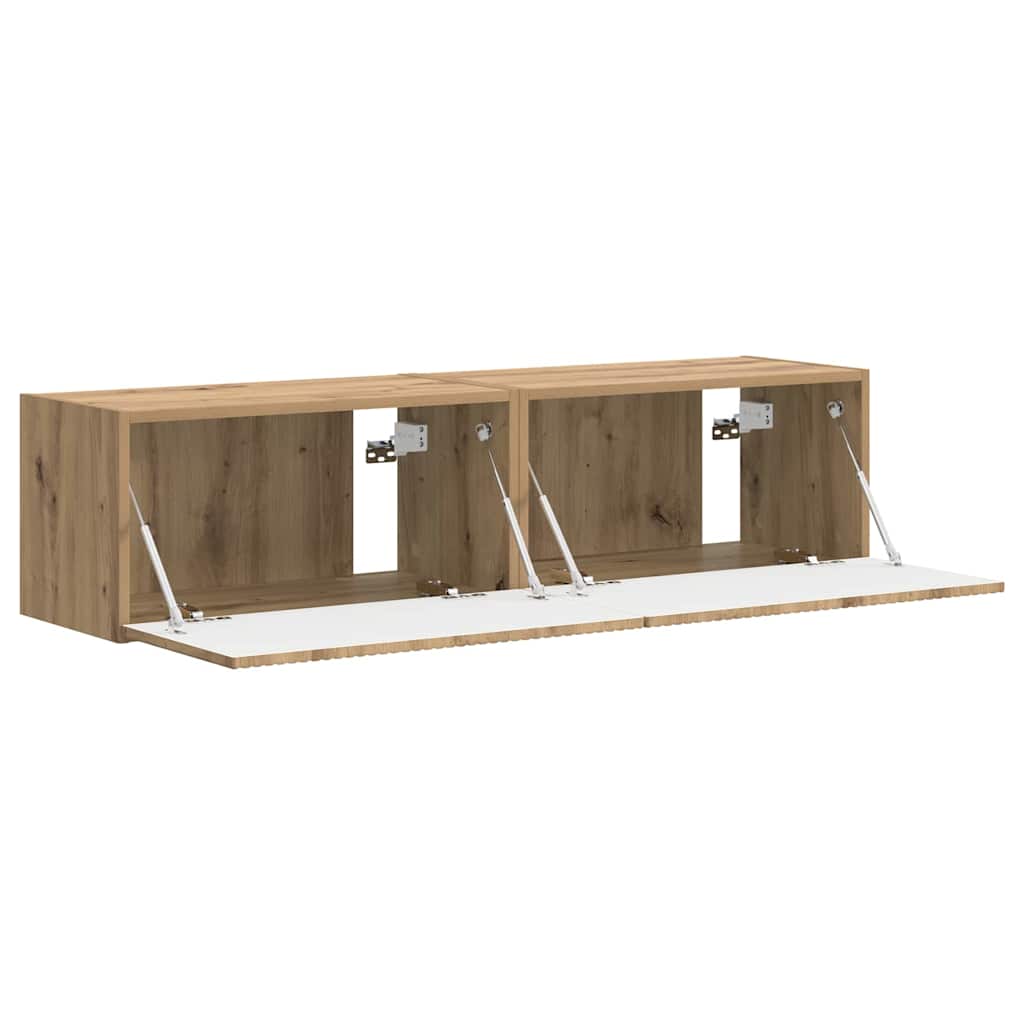 TV-Wandschrank 2 pcs Kunsthandwerk Eiche 60 x 31 x 29,5 cm