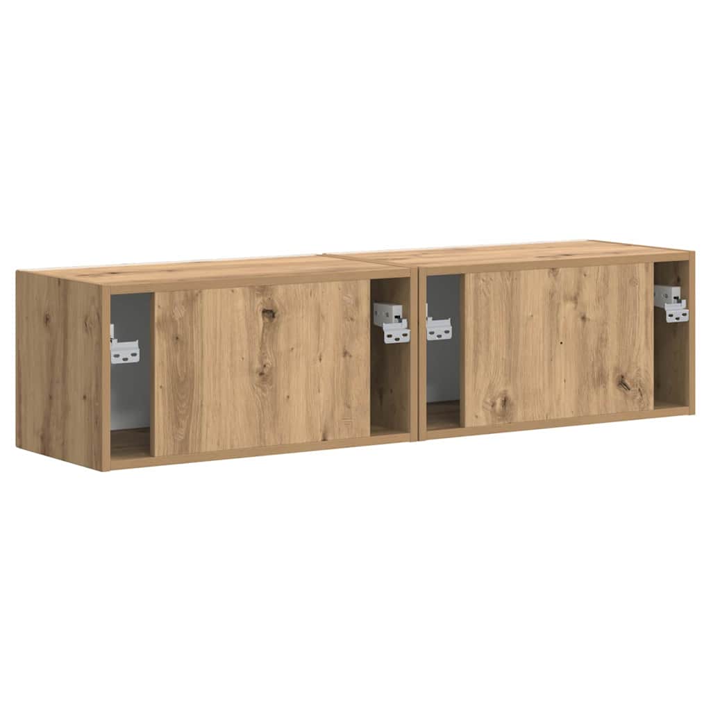 TV-Wandschrank 2 pcs Kunsthandwerk Eiche 60 x 31 x 29,5 cm