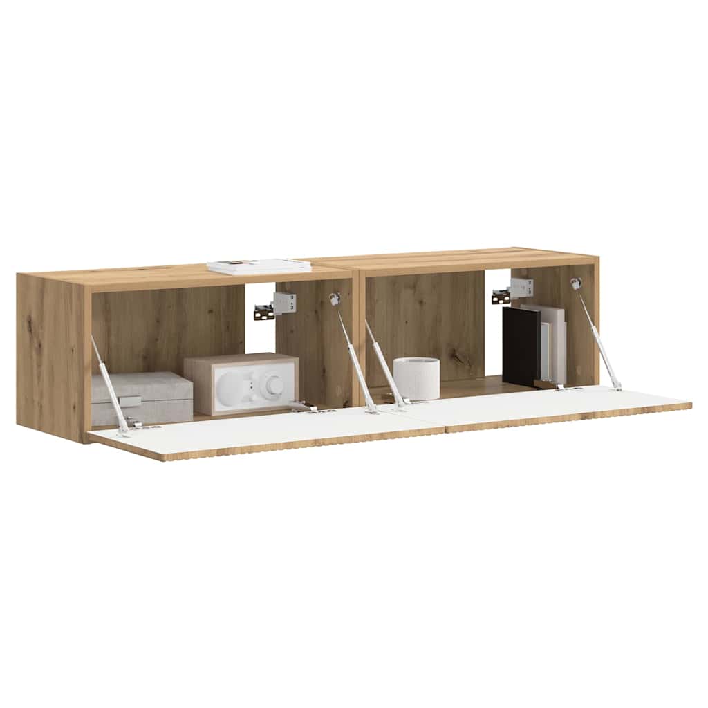 TV-Wandschrank 2 pcs Kunsthandwerk Eiche 60 x 31 x 29,5 cm