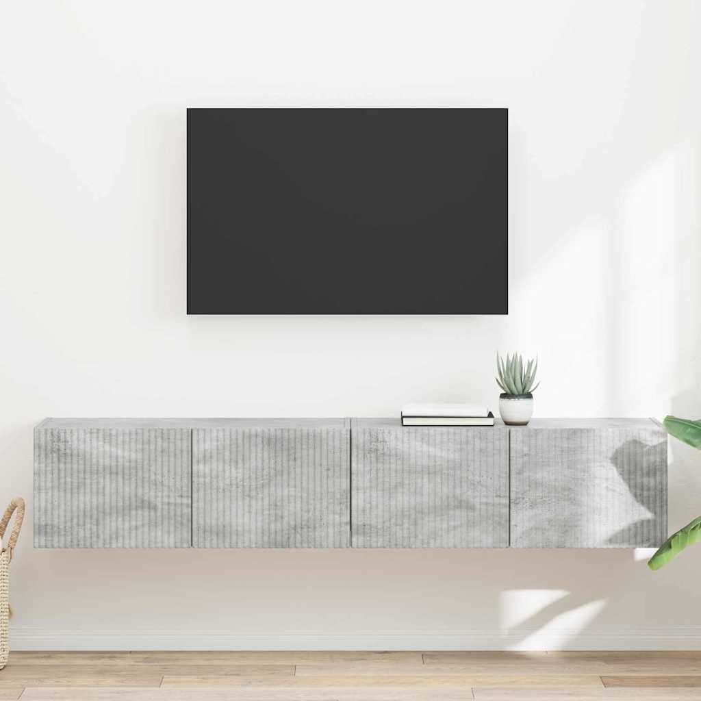 TV-Wandschrank 2 pcs Beton 78,5 x 31 x 29,5 cm Holzwerkstoff