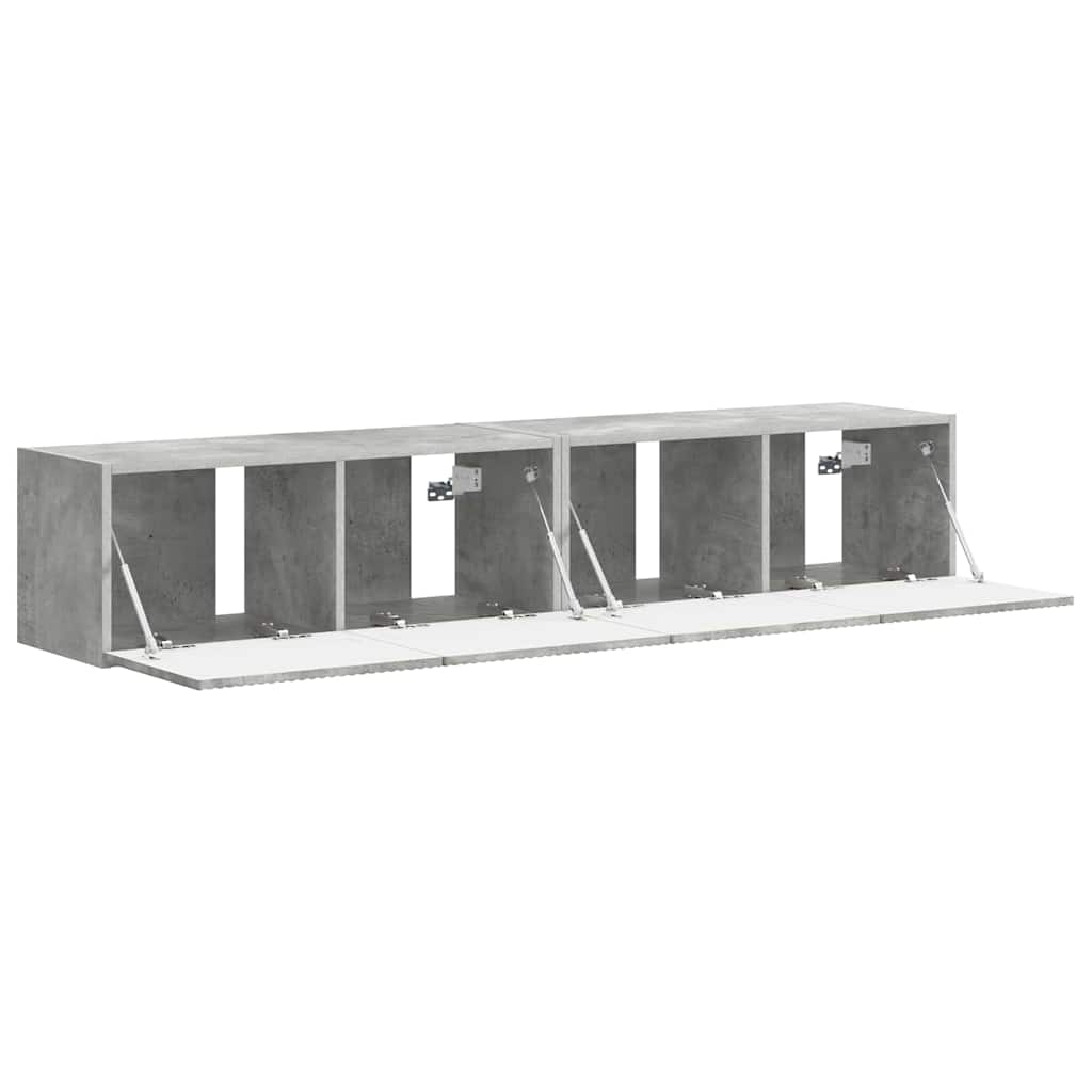 TV-Wandschrank 2 pcs Beton 78,5 x 31 x 29,5 cm Holzwerkstoff