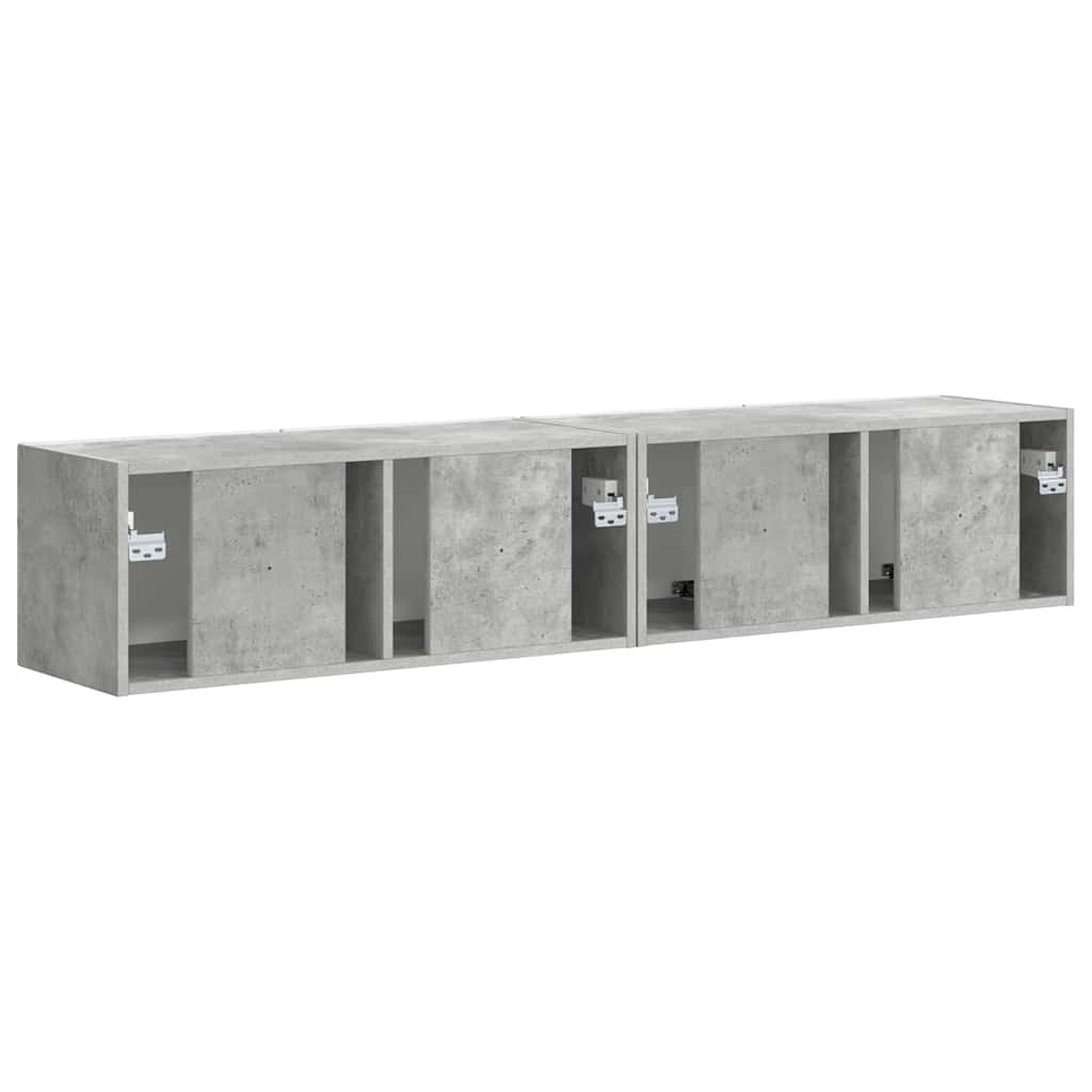 TV-Wandschrank 2 pcs Beton 78,5 x 31 x 29,5 cm Holzwerkstoff