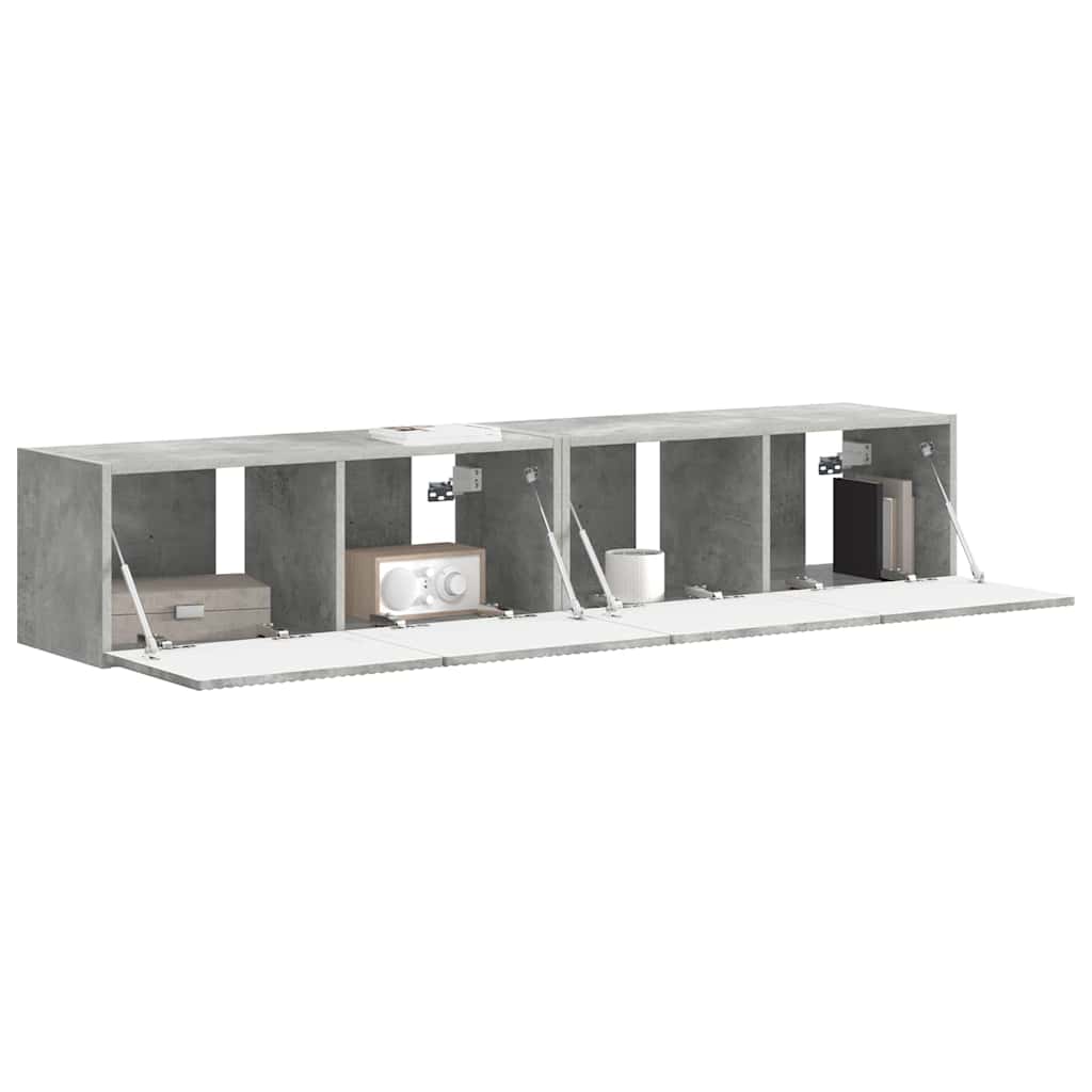 TV-Wandschrank 2 pcs Beton 78,5 x 31 x 29,5 cm Holzwerkstoff