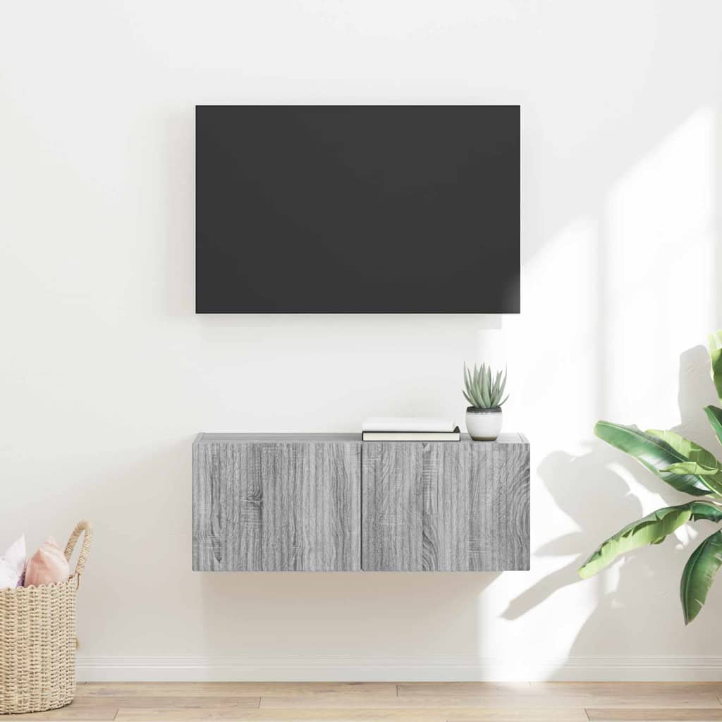 TV-Wandschrank Graues Sonoma 78,5 x 31 x 29,5 cm Holzwerkstoff