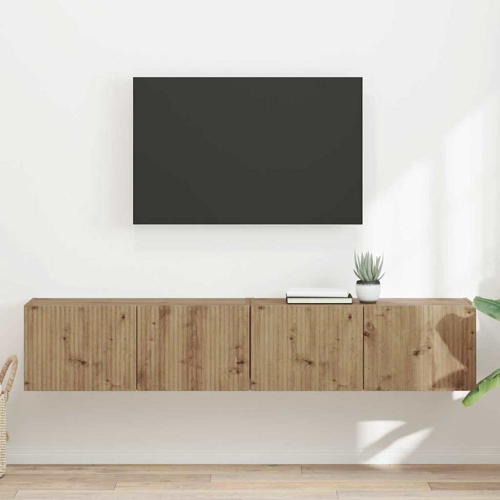 TV-Wandschrank 2 pcs Kunsthandwerk Eiche 78,5 x 31 x 29,5 cm