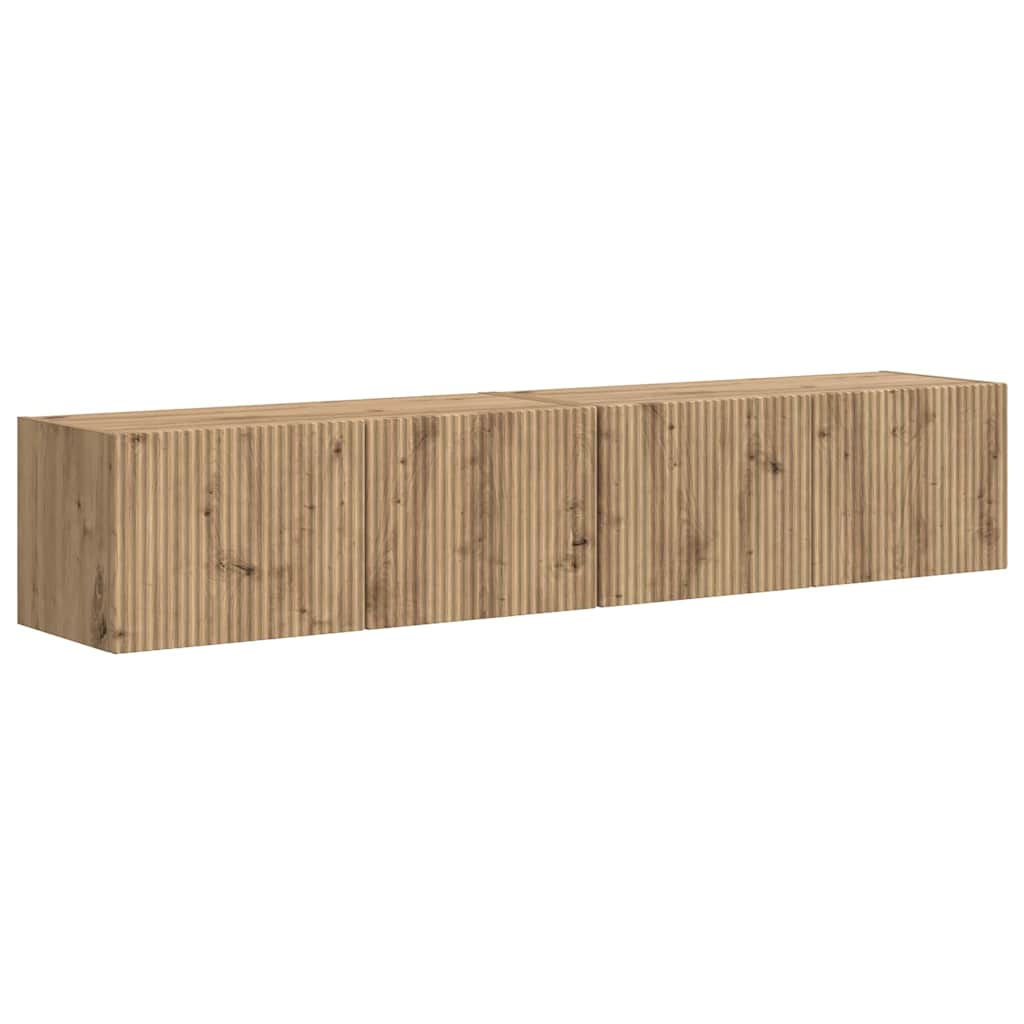 TV-Wandschrank 2 pcs Kunsthandwerk Eiche 78,5 x 31 x 29,5 cm