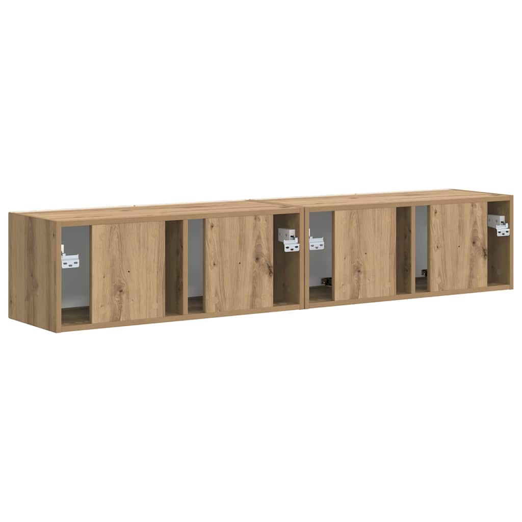 TV-Wandschrank 2 pcs Kunsthandwerk Eiche 78,5 x 31 x 29,5 cm
