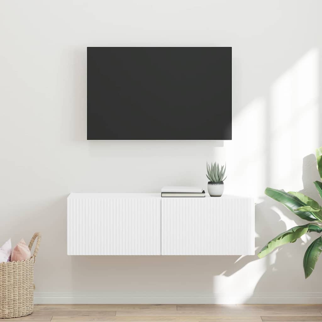 TV-Wandschrank Weiß 98 x 31 x 29,5 cm Holzwerkstoff