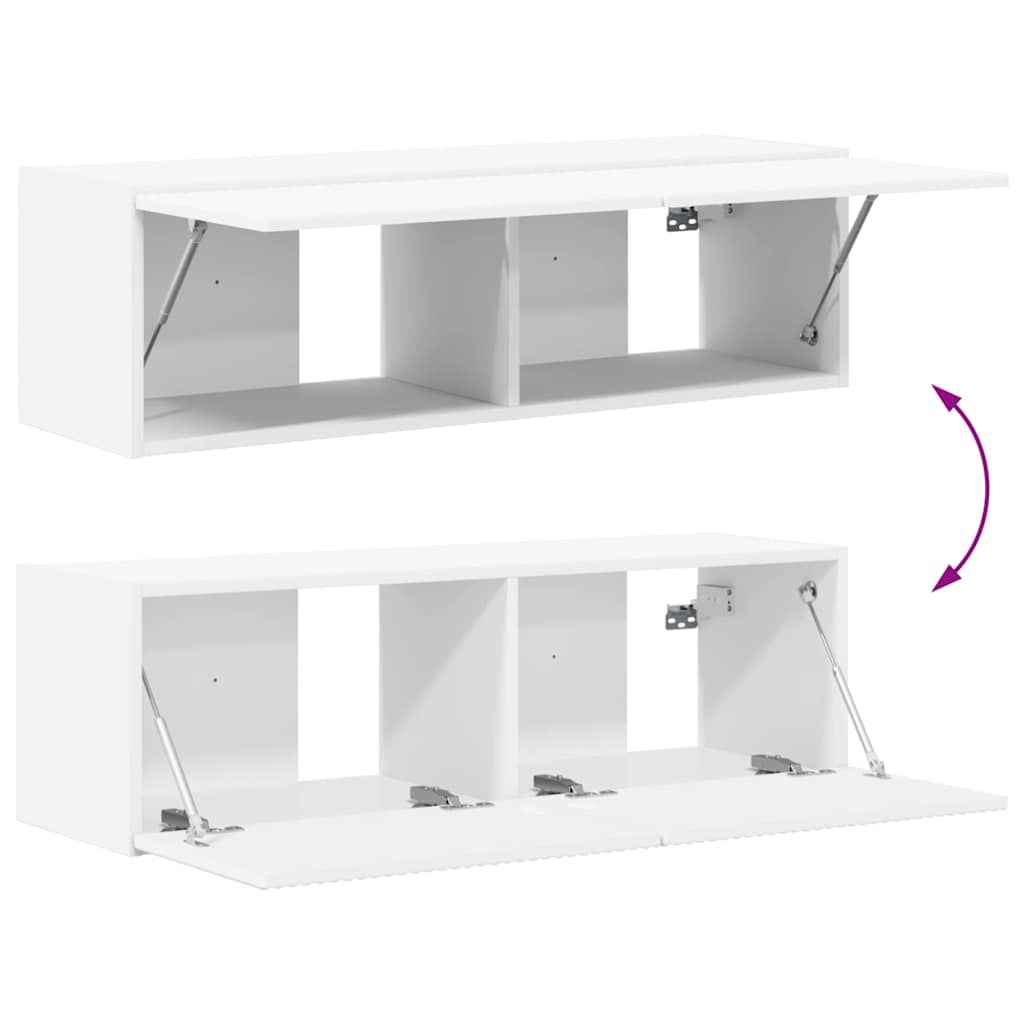 TV-Wandschrank Weiß 98 x 31 x 29,5 cm Holzwerkstoff