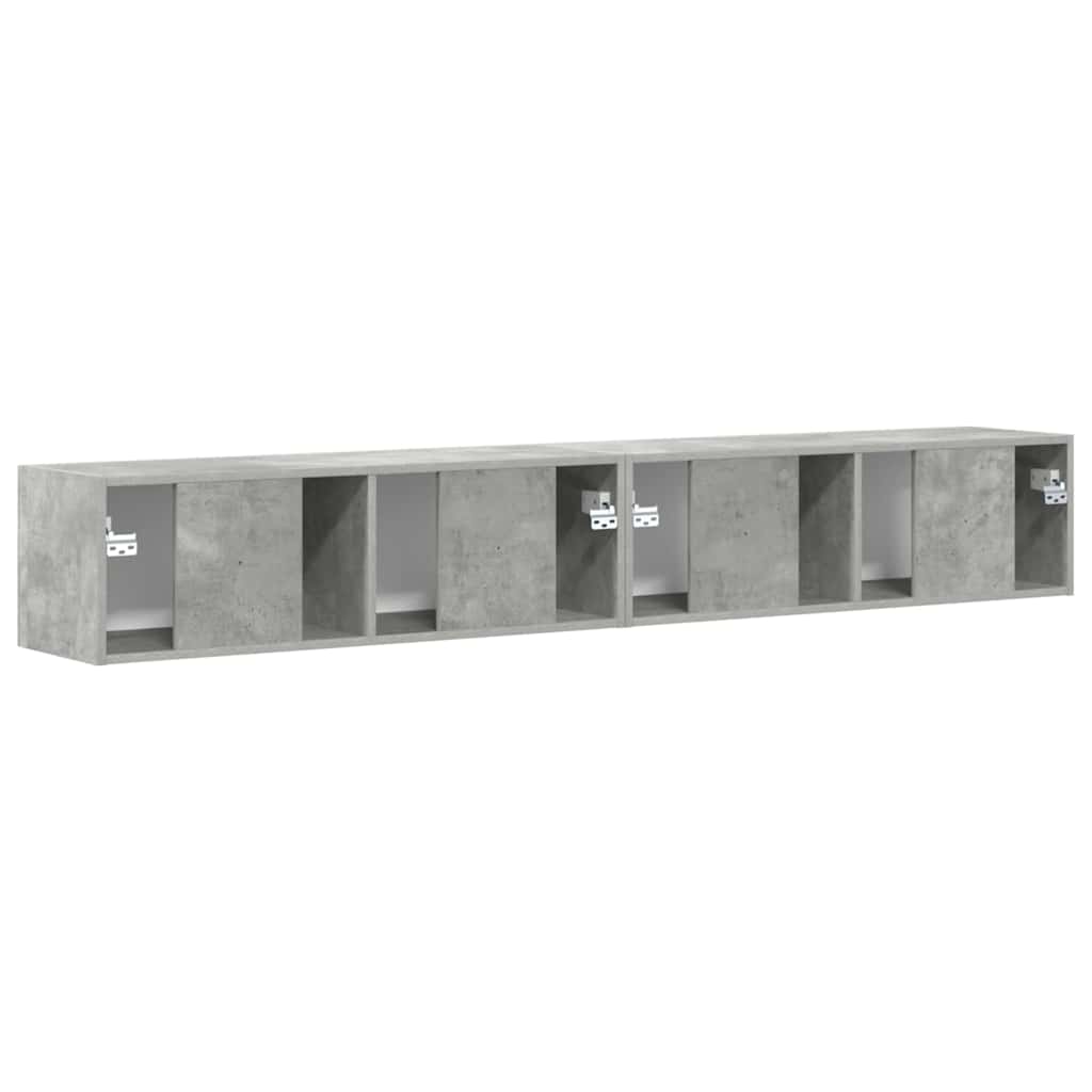 TV-Wandschrank 2 pcs Beton 98 x 31 x 29,5 cm Holzwerkstoff