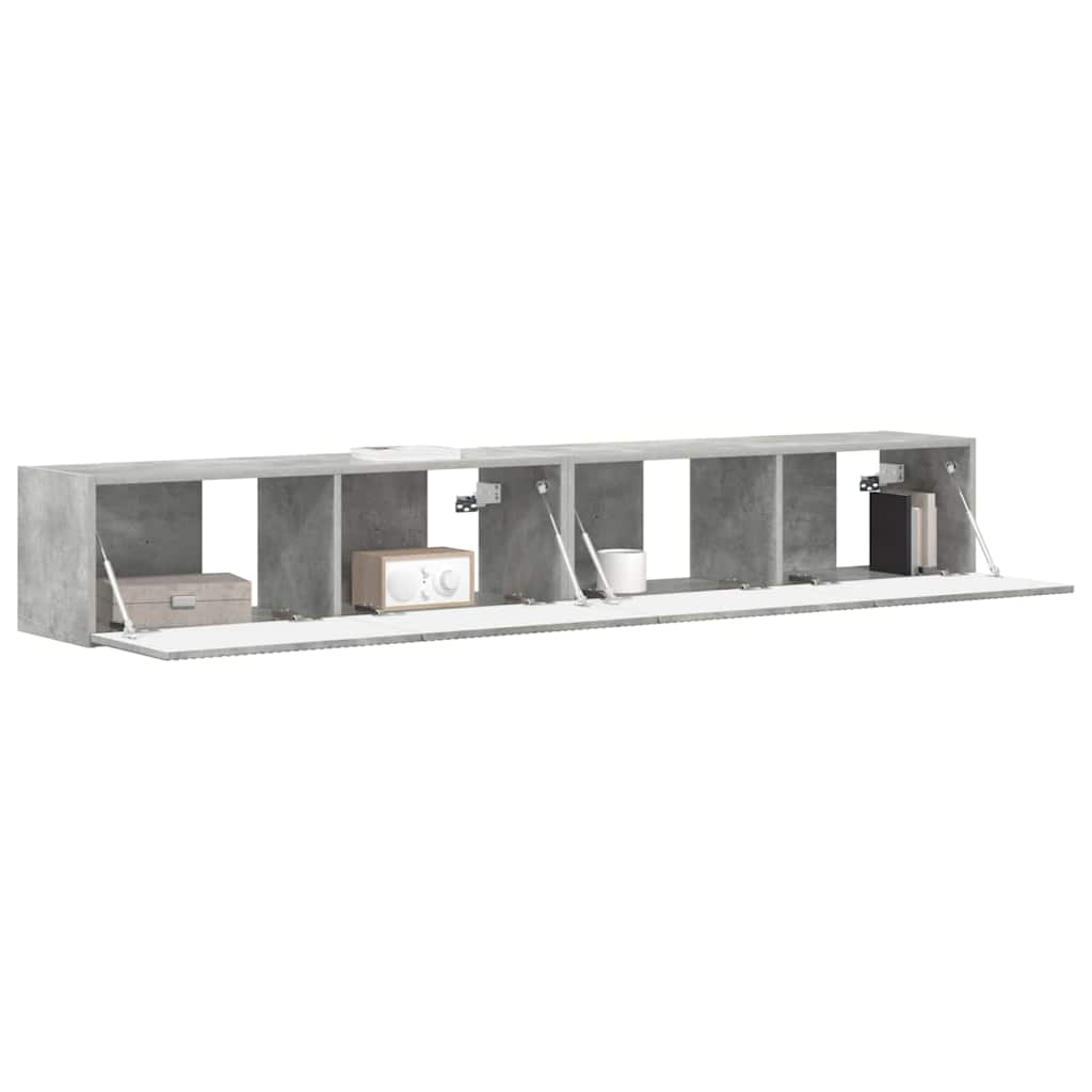 TV-Wandschrank 2 pcs Beton 98 x 31 x 29,5 cm Holzwerkstoff