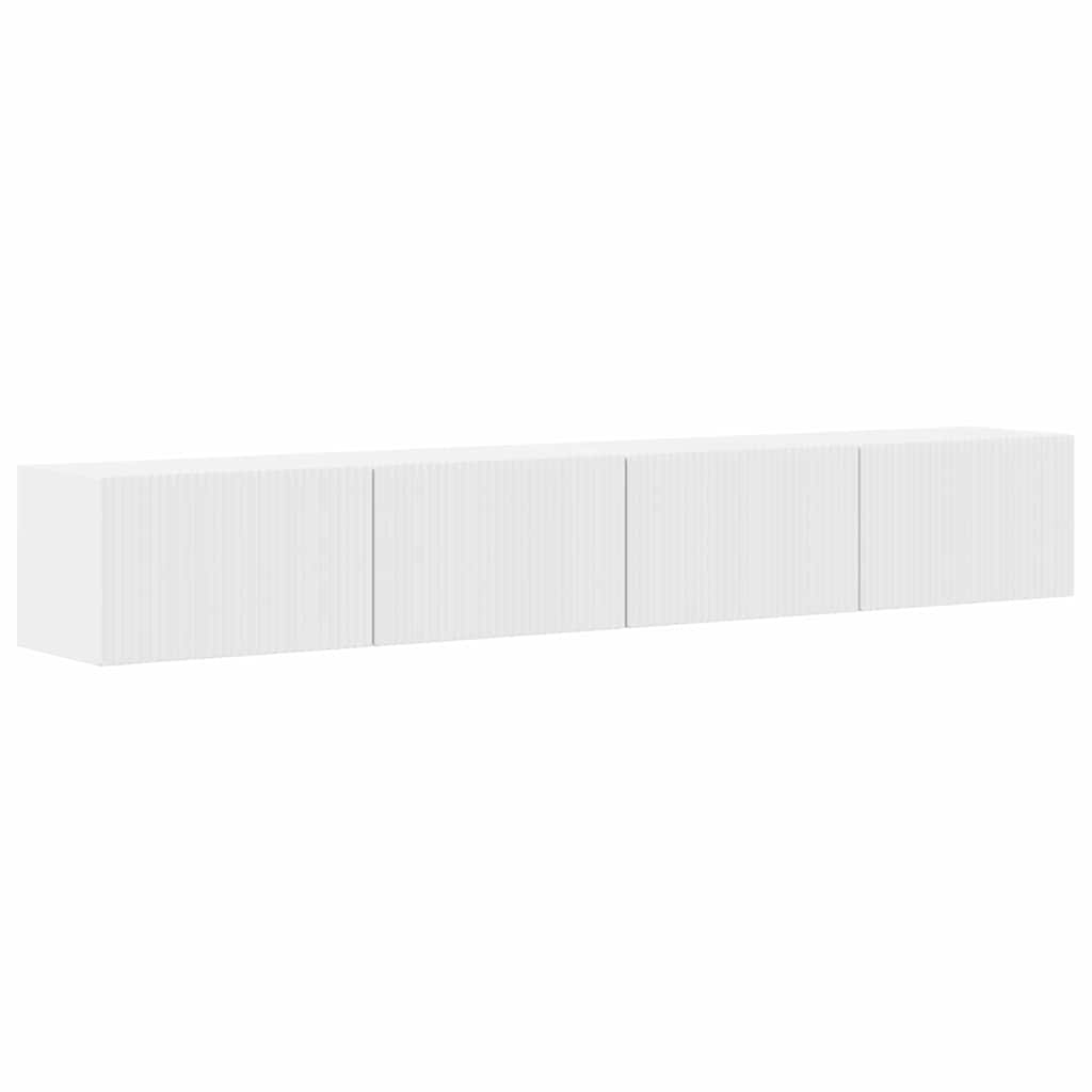 TV-Wandschrank 2 pcs Glänzend Weiß 98 x 31 x 29,5 cm