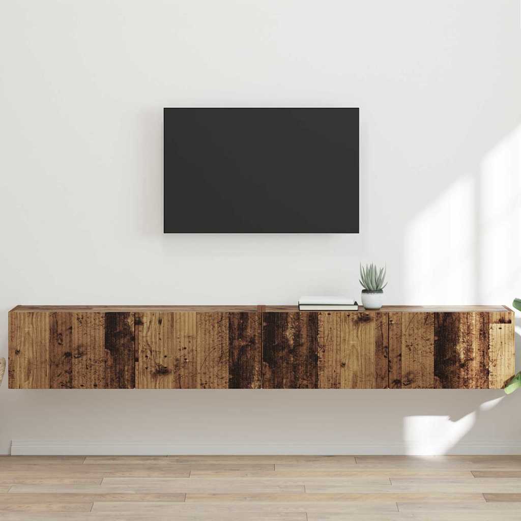 TV-Wandschrank 2 pcs Altholz 98 x 31 x 29,5 cm Holzwerkstoff