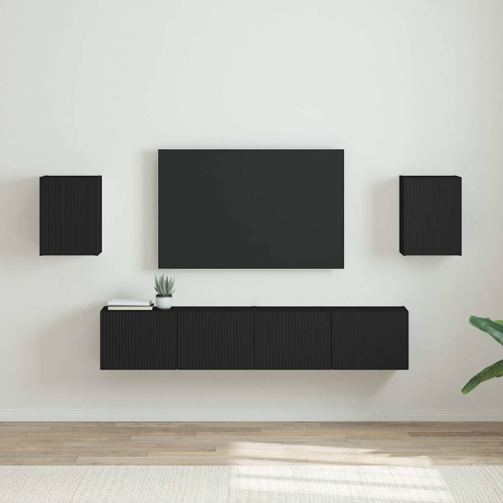 TV-Wandschrank 2 pcs Schwarz 30 x 31 x 40 cm Holzwerkstoff