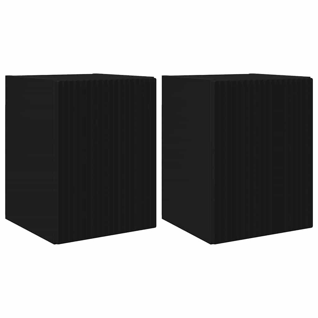 TV-Wandschrank 2 pcs Schwarz 30 x 31 x 40 cm Holzwerkstoff