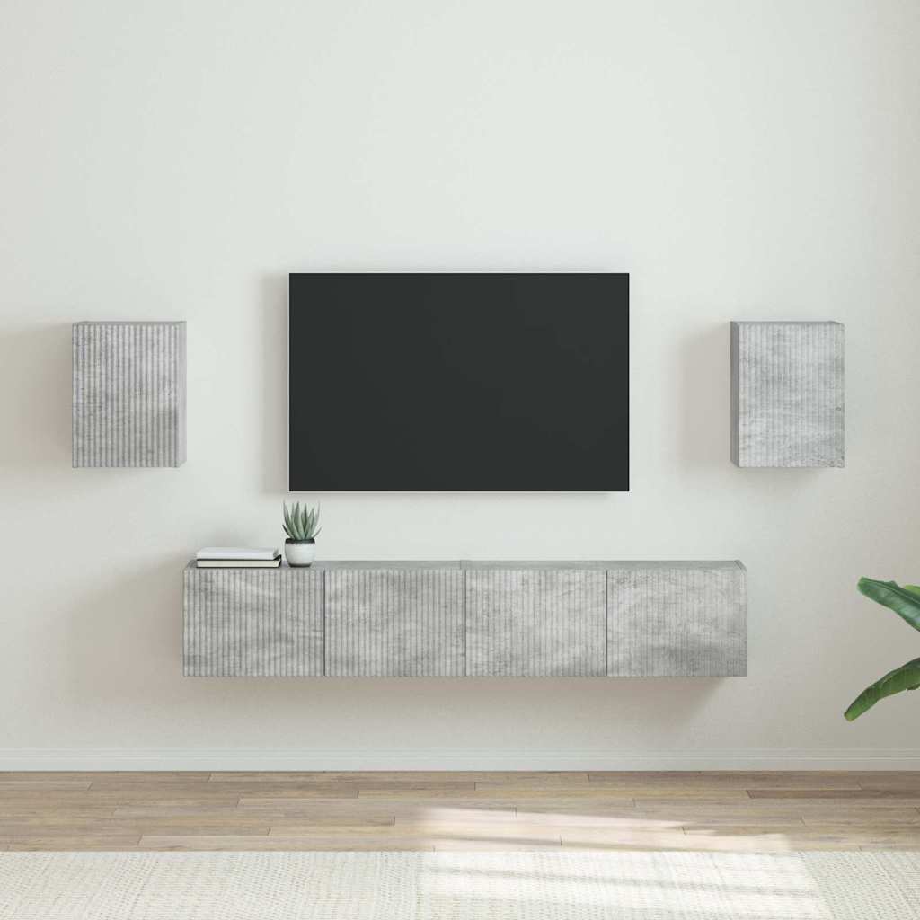 TV-Wandschrank 2 pcs Beton 30 x 31 x 40 cm Holzwerkstoff