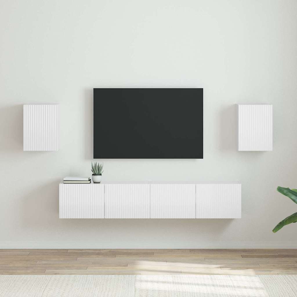 TV-Wandschrank Wandmontiert 2 pcs Glänzend Weiß 30 x 31 x 40 cm