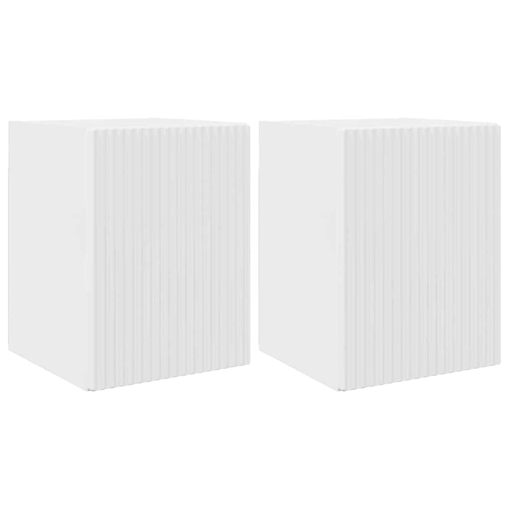 TV-Wandschrank Wandmontiert 2 pcs Glänzend Weiß 30 x 31 x 40 cm