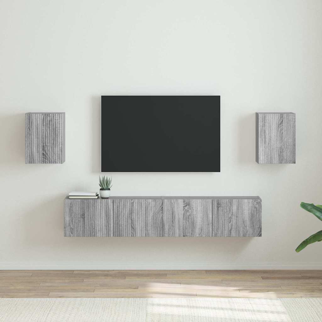 TV-Wandschrank Wandmontiert 2 pcs Graues Sonoma 30 x 31 x 40 cm